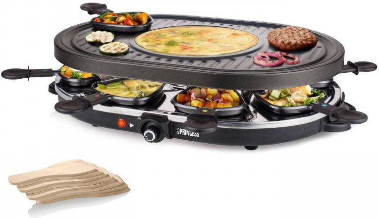 Princess 162700 Raclette 8 Oval Grill Party Keukenapparaten Zwart -  Blenderskopen.nl