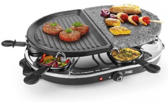Princess 162710 Raclette 8 Oval Stone \u0026 Grill Party Keukenapparaten Zwart -  Blenderskopen.nl