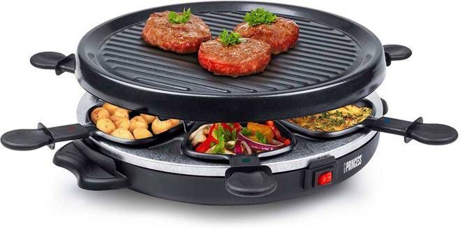 Princess Gourmet/raclette stel met 6 pannetjes 800 W 162725 -  Blenderskopen.nl